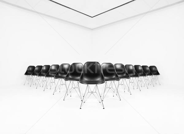 Black Chairs in a white room Stock photo © gemenacom