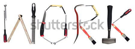 Mot outils isolé blanche marteau acier Photo stock © gemenacom