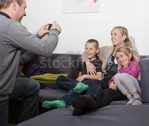 [[stock_photo]]: Père · photo · famille · enfant · technologie