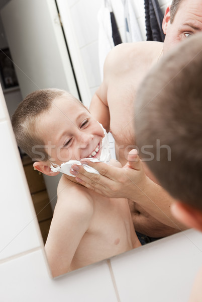 Father and Son Shaving Stock photo © gemenacom