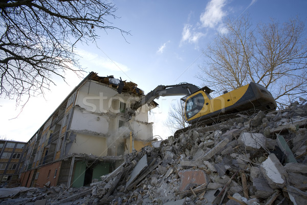 Stockfoto: Huis · vernietiging · beneden · appartement · stad · bouw