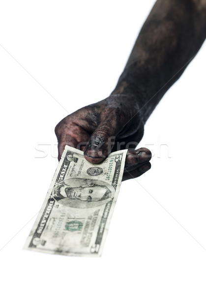 Hand holding a five dollar bank-note Stock photo © gemenacom