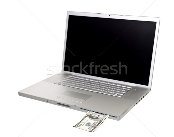 Komputera atm odizolowany biały Internetu bankowego Zdjęcia stock © gemenacom
