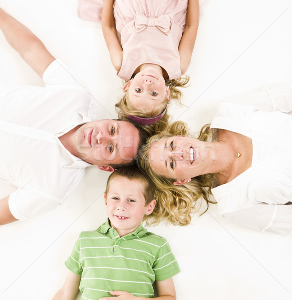 Família acima isolado branco menina mãe Foto stock © gemenacom