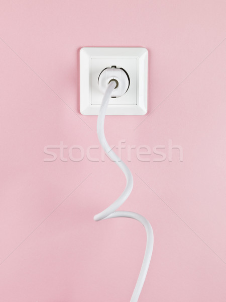 électriques pouvoir ligne rose maison câble [[stock_photo]] © gemenacom