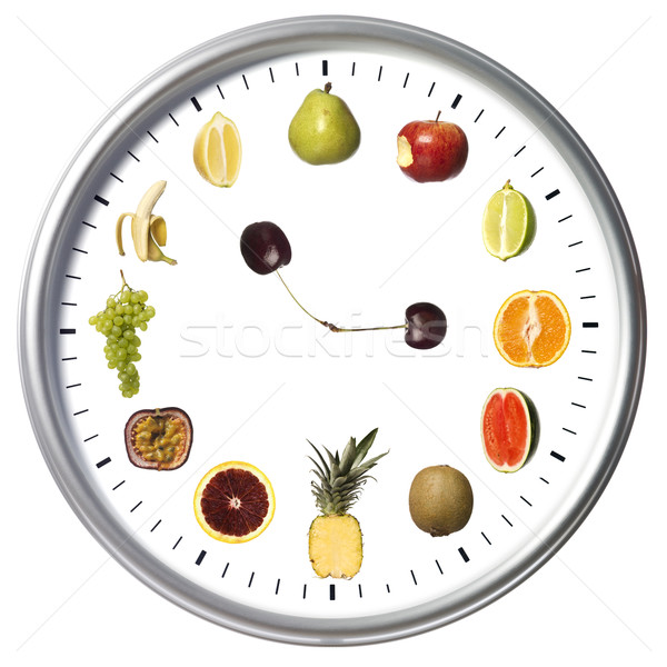 Fruit clock isolated on white Stock photo © gemenacom