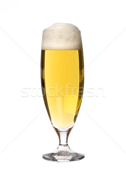 Vidrio cerveza luz cabeza blanco alcohol Foto stock © gemenacom