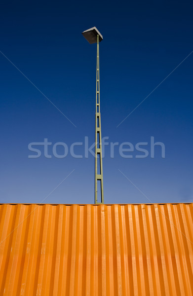 貨物 容器 橙 藍天 光 海 商業照片 © gemenacom