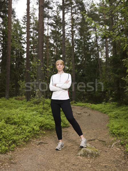 Woman standing in the woods Stock photo © gemenacom