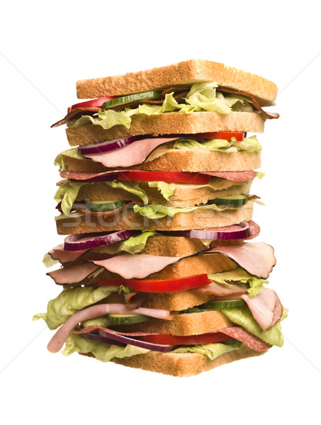 Túlméretezett szendvics izolált fehér étel kenyér Stock fotó © gemenacom
