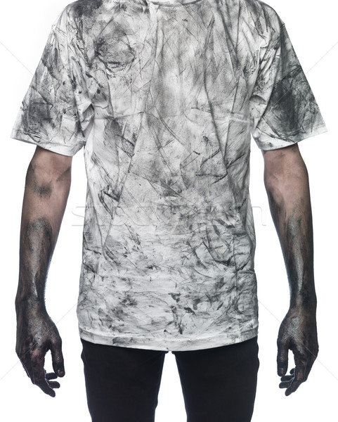 Very dirty man towards white background Stock photo © gemenacom