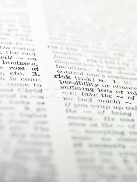 ストックフォト: 言葉 · リスク · 辞書 · 紙 · 図書 · 印刷