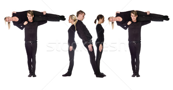 Group of people forming the word 'TNT' Stock photo © gemenacom