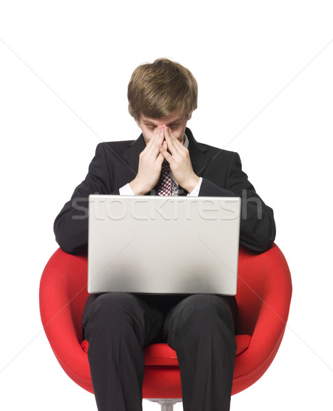 Depressed man with a laptop Stock photo © gemenacom