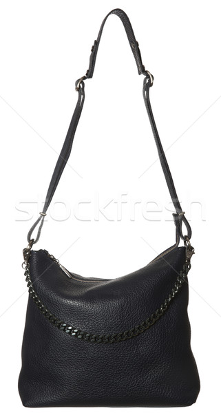 Fekete bőr táska izolált fehér terv Stock fotó © gemenacom