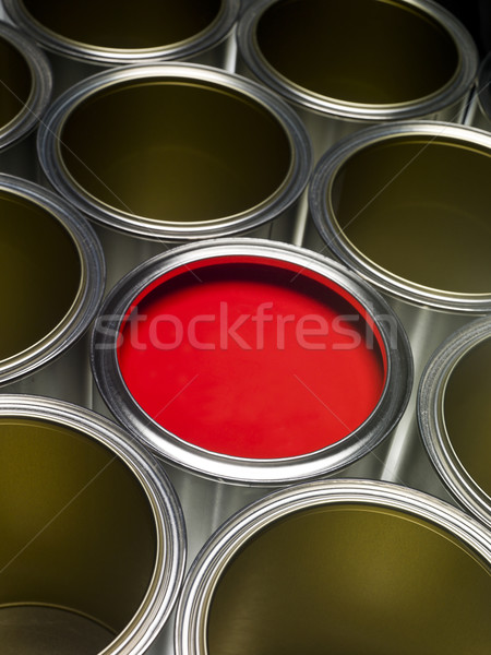 Piros festékes flakon festék full frame egy fém Stock fotó © gemenacom