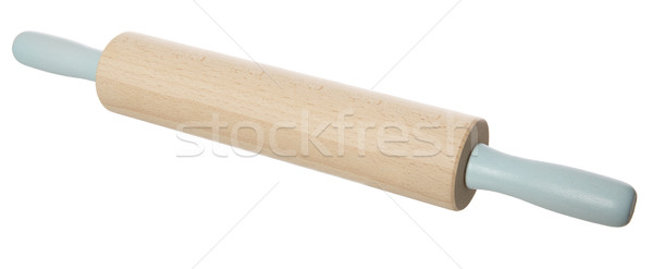 ストックフォト: 麺棒 · 孤立した · 白 · 木材 · ベーカリー · 白地