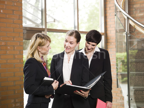 Drei Geschäftsfrau Sitzung Business Computer arbeiten Stock foto © gemenacom