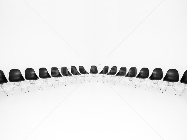 Row of Black Chairs Stock photo © gemenacom