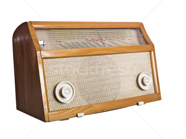 Jahrgang Radio isoliert weiß Lautsprecher Kommunikation Stock foto © gemenacom