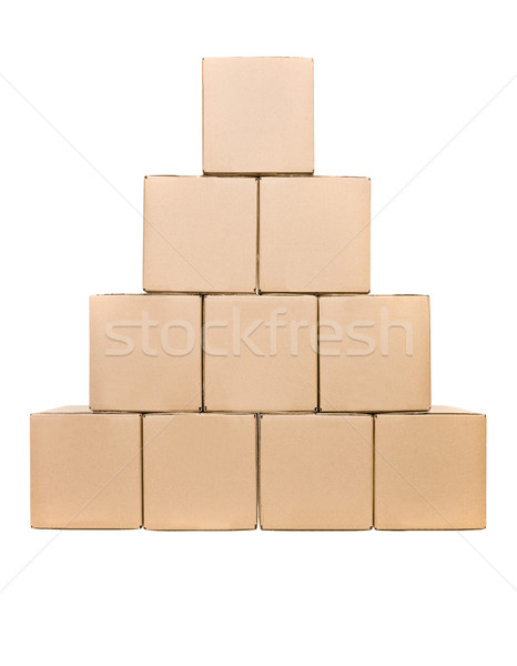 Carton cases isolé blanche tour Photo stock © gemenacom