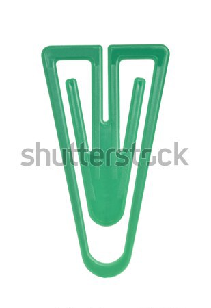 Stock fotó: Zöld · gemkapocs · izolált · fehér · műanyag · makró