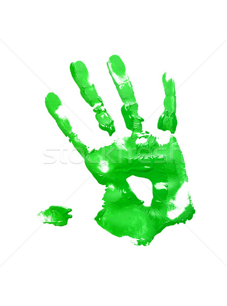 Green handprint on white Stock photo © gemenacom