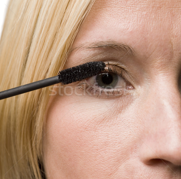 Vrouw mascara gezicht verf vrouwelijke witte Stockfoto © gemenacom