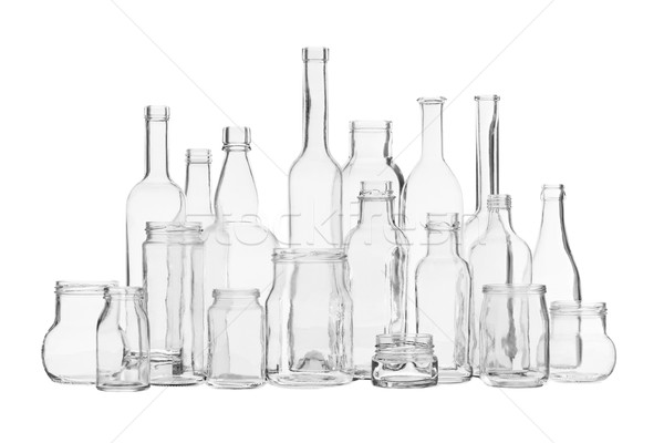 Vários transparente garrafa estúdio lata reciclagem Foto stock © gemenacom