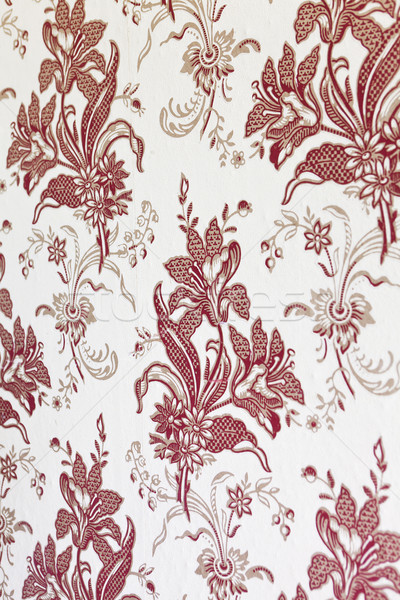 Papel de parede vermelho branco flor moda folha Foto stock © gemenacom