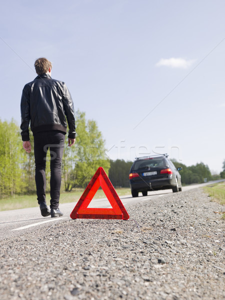 Warning triangle in front of a car breakdown Stock photo © gemenacom