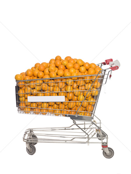 Carrinho de compras laranjas isolado branco negócio fruto Foto stock © gemenacom