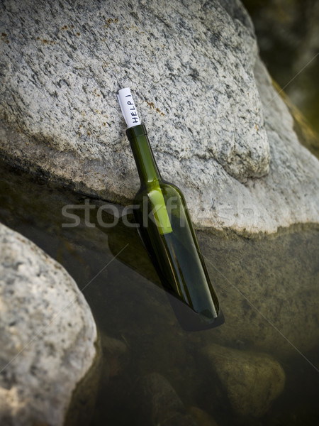 Szó segítség üveg tengerpart víz fény Stock fotó © gemenacom