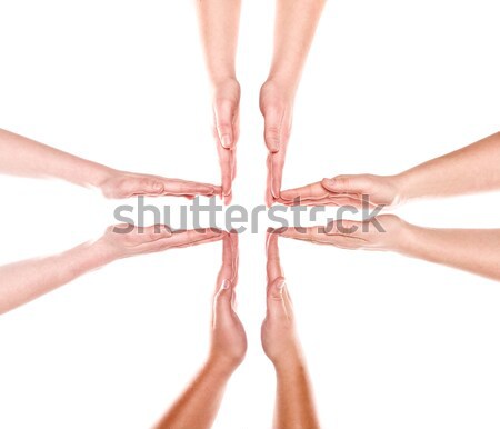 Formatie menselijke handen geïsoleerd witte abstract Stockfoto © gemenacom