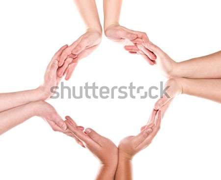 Gruppo mani cerchio isolato bianco segno Foto d'archivio © gemenacom