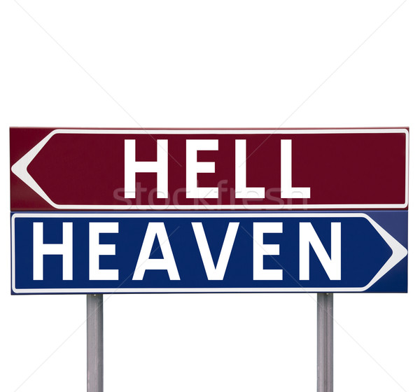 天堂 地獄 方向 跡象 選擇 孤立 商業照片 © gemenacom