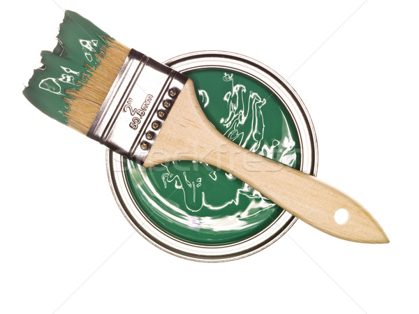  Green Paint can with brush Stock photo © gemenacom