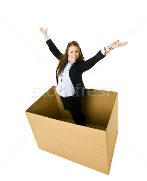 Woman in a Carboard Box Stock photo © gemenacom