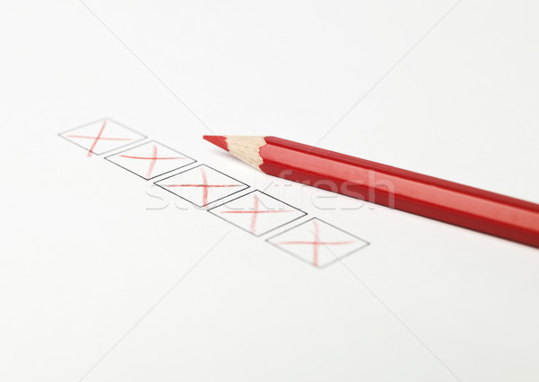 Stok fotoğraf: Kırmızı · kalem · kontrol · kutuları · renk · stüdyo
