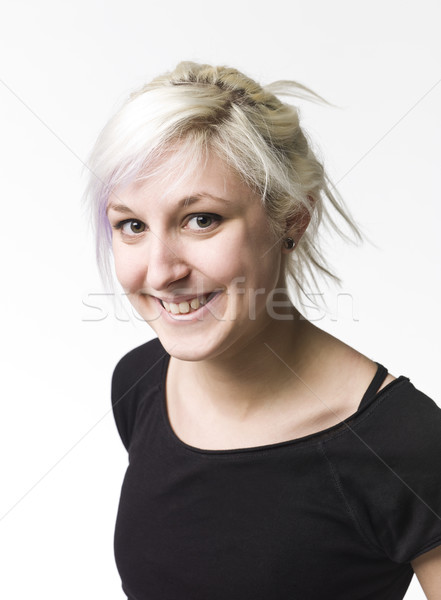Sorridente menina mulher feliz pessoa Foto stock © gemenacom