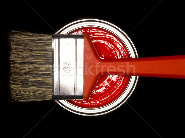 Red Paint can and brush Stock photo © gemenacom