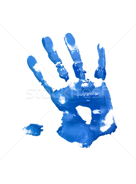 Blue handprint on white Stock photo © gemenacom