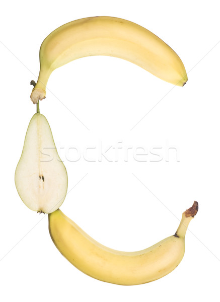 C betű ki gyümölcs izolált fehér iskola Stock fotó © gemenacom