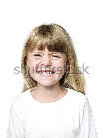 Foto d'archivio: Bambina · ritratto · bianco · bambino · sorridere