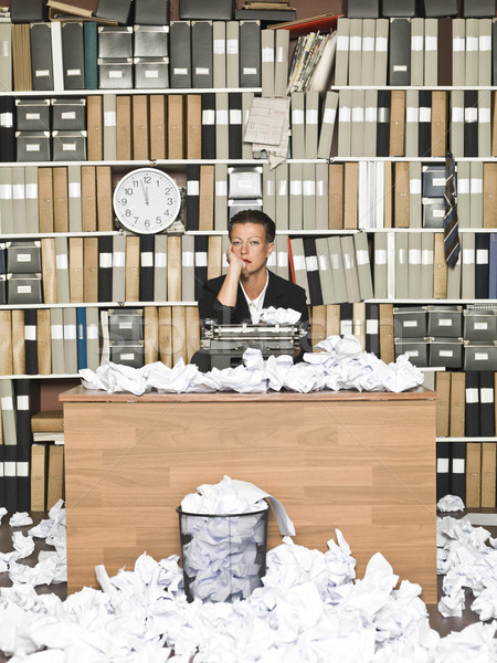 Fáradt író tél görcs iroda papír Stock fotó © gemenacom