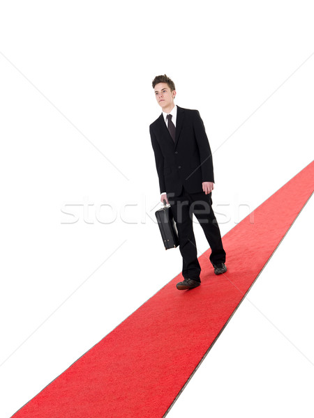 Affaires tapis rouge isolé blanche marche énergie [[stock_photo]] © gemenacom