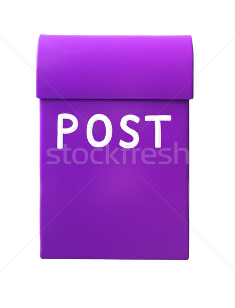 Lila postaláda izolált fehér iroda doboz Stock fotó © gemenacom