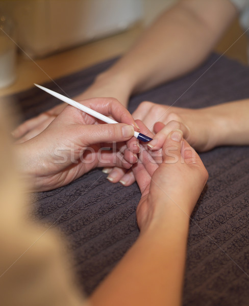 指甲油 關閉 婦女 身體 工作的 商業照片 © gemenacom