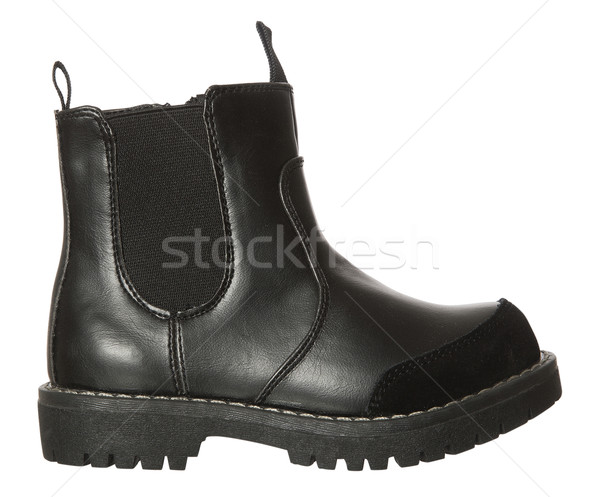 Fekete csizma izolált fehér cipő ruházat Stock fotó © gemenacom