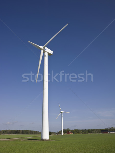 Wind power station towards blue sky Stock photo © gemenacom
